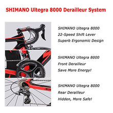 Load image into Gallery viewer, SAVADECK Phantom 2.0 Carbon Fiber Road Bike 700C Racing Bicycle with Ultegra 8000 22 Speed Group Set, 25C Tire and Fizik Saddle (Black Orange,54cm)
