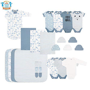 The Peanutshell 23 Piece Essential Layette Gift Set in Blue for Baby Boys, Fits Newborn to 3 Month