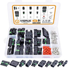 Load image into Gallery viewer, 301Pcs 20 Kits Waterproof Car Electrical Wire Connector Terminals Plug Kit 1/2/3/4/6/Male&amp;Female Pin Small Plug 18-14AWG Water Resistend Truck Harness Plug Car Spark Plug Connector
