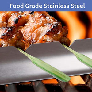 Begatter Skewers Holder, Stainless Steel Shish Kabob Rack for Grill, 14.8" Long Barbecue BBQ Skewers Rack