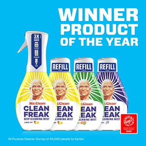 Mr. Clean All Purpose Cleaner, Clean Freak Mist Cleaning Kit for Bathroom & Kitchen Cleaner, Lemon Scent, Includes 1 Spray Bottle (16 oz) and 1 Large Refill (30.9 oz)