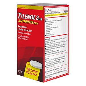 Tylenol 8 Hour Arthritis Pain Tablets with Acetaminophen for Joint Pain, 100 ct