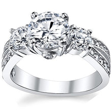 Load image into Gallery viewer, 1.50 Carat Round Cubic Zirconia&quot; Past, Present, Future&quot; Sterling Silver 925 Wedding Engagement Ring 7
