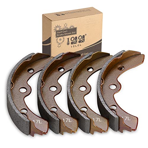 10L0L Golf Cart Brake Shoes Kit for Club Car DS & Carryall (Manual Adjust) 1981-1994 OEM# 101146302, EZGO 1983-1986 G&E, Yamaha G1 1978-1981 G, Columbia Par Car 1986-2017 G&E