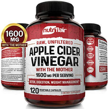 Load image into Gallery viewer, Apple Cider Vinegar Capsules with Mother 1600mg - 120 Vegan ACV Pills - Best Supplement for Healthy Weight Loss, Diet, Keto, Digestion, Detox, Immune - Powerful Cleanser &amp; Appetite Suppressant Non-GMO
