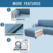 Load image into Gallery viewer, H.VERSAILTEX Sofa Covers L Shape Couch Covers for Sectional Sofa Chaise Lounge Sofa Cover Slipcovers Furniture Protector for Dogs Pets, Non Slip with Straps (X-Large, Reversible Smoke Blue/Smoke Blue)
