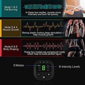 Abs Stimulator Abdominal Muscle,EMS ABS Trainer Body Toning Fitness, USB Rechargeable Toning Belt ABS Fit Weight Muscle Toner Workout Machine for Men & Women