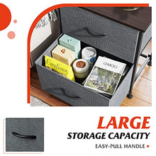 Load image into Gallery viewer, WLIVE Nightstand with 2 Fabric Drawers, Bedside Furniture &amp; End Table Dresser for Bedroom, Living Room, Steel Frame, Wood Top, Easy Pull Handle
