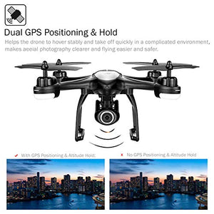 GPS FPV RC Drone with Camera Live Video and GPS Return Home Quadcopter with Adjustable Wide-Angle 720P HD WiFi Camera- Follow Me, Altitude Hold, Intelligent Battery Long Control Range by Super Joy