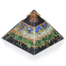 Load image into Gallery viewer, New Orgone Pyramid for Healing Heart | Black Tourmaline | Lapis Lazuli | Amazonite | Green Jade Orgonite Pyramid for EMF Protection - Crystal Chakra Stone Pyramid
