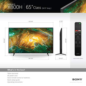 Sony X800H 65 Inch TV: 4K Ultra HD Smart LED TV with HDR and Alexa Compatibility - 2020 Model