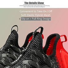 Load image into Gallery viewer, WETIKE Mesh Slip On Lightweight Athletic Shoes, Black Red Size 12.5 Little Kid
