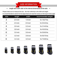 Load image into Gallery viewer, QUMY Dog Boots Waterproof Shoes for Large Dogs with Reflective Straps Rugged Anti-Slip Sole Black 4PCS / Set (Size 7: 2.8''x3.2(W*L) for 63-75 lbs, Black)

