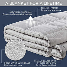 Load image into Gallery viewer, Snuggle Pro Premium Weighted Blanket Kids Set, 7lbs (41"x60", Gray), Breathable, Washable, Hypoallergenic &amp; Heavy | Reversible Cooling Bamboo &amp; Minky Dot Sensory Duvet Cover + Extra Gift

