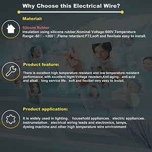 10awg Silicone Electrical Wire 2 Conductor Parallel Wire line 40ft [Black 20ft Red 20ft] 10 Gauge Soft and Flexible Hook Up Oxygen Free Strands Tinned Copper Wire
