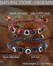 Load image into Gallery viewer, Lightock Evil Eye Bracelet Obsidian Amulet Essential Oil Diffuse Friendship Gifts Couples Bracelets for Women Men (2pcs)
