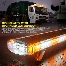 Load image into Gallery viewer, Xprite 48 Inch LED Rooftop Emergency Strobe Warning Lights Bar w/Adjustable Mounting Brackets, for Vehicles, Security, Law Enforcement, Snowplow, Tow Trucks, Crane, Construction Cars - White Amber
