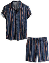Load image into Gallery viewer, VATPAVE Mens Floral Hawaiian Shirts Short Sleeve Button Down Beach Shirts Suits Medium Navy
