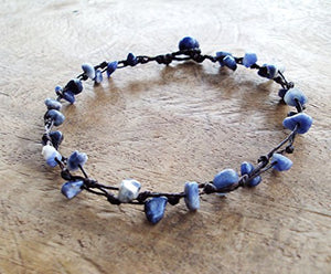 Kyanite anklets,stone anklets,blue anklets,men anklets,women anklets