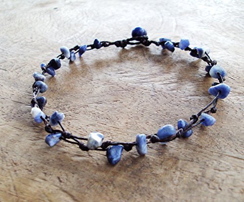 Kyanite anklets,stone anklets,blue anklets,men anklets,women anklets