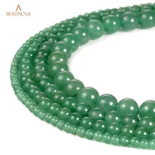 Load image into Gallery viewer, BEADNOVA Green Aventurine Beads Natural Crystal Beads Stone Gemstone Round Loose Energy Healing Beads with Free Crystal Stretch Cord for Jewelry Making (8mm, 45-48pcs)
