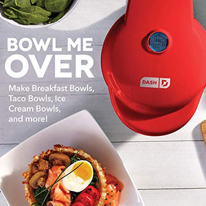 DASH Waffle Bowl Maker: The Waffle Maker Machine for Individual Waffle Bowls, Belgian Waffles, Taco Bowls, Chicken & Waffles, other Sweet or Savory Treats - Red