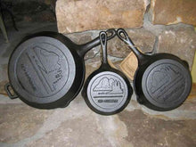 Load image into Gallery viewer, Skillet Set - Pre Seasoned 3 Piece Cast Iron set - 6.5, 8, 10.5 Inches By Old Mountain
