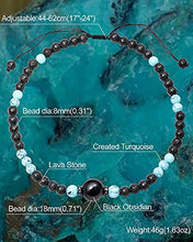 Load image into Gallery viewer, XHUUU Lava Stone/Black Obsidian Choker Necklaces Created Turquoise Women Mens Strand Crystal Necklace for Meditation or Yoga
