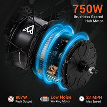 Load image into Gallery viewer, ADDMOTOR M-81 Electric Bike for Adults, 105 Miles, 48V 20AH Removable Samsung Battery UL Certified, 750W Long-Tail Cargo Electric Bicycle, 20&quot;x4&quot; Fat Tire Ebike, 7 Speeds, Suspension Fork (Carrot)
