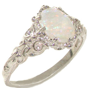 925 Sterling Silver Natural Opal Womens Band Ring - Size 5