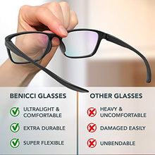 Load image into Gallery viewer, Stylish Blue Light Blocking Glasses for Women or Men - Ease Computer and Digital Eye Strain, Dry Eyes, Headaches and Blurry Vision - Instantly Blocks Glare from Computers and Phone Screens w/Case
