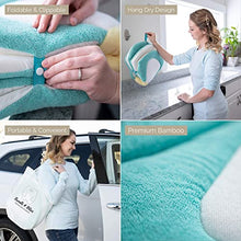 Load image into Gallery viewer, Organic Bamboo Baby Bath Flower Sink Insert Giftable 4PC Set | Baby Sink Bath Cushion, Bee Towel &amp; Washcloth | Flower Baby Bath Sink Insert Infant Tub | Flower Bath Baby Bather for Newborns
