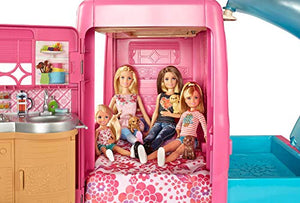 Barbie Pop-Up Camper Transforms into 3-Story Play Set with Pool