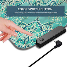 Load image into Gallery viewer, RGB LED Gaming Mouse Pad, Turquoise,Persian Shamse Motif Sun, Large Mouse Pad, Non-Slip Rubber Base, Waterproof Computer Keyboard Mouse Mat for Gamer/Esports Pros/Office, 31.5 x 11.8in
