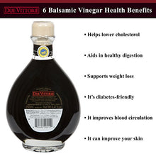 Load image into Gallery viewer, Due Vittorie Oro Gold Balsamic Vinegar Imported from Italy without Pourer, 8.45fl oz / 250ml
