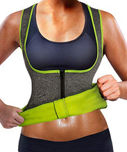 Load image into Gallery viewer, GAODI Women Waist Trainer Vest Slim Corset Neoprene Sauna Tank Top Zipper Weight Loss Body Shaper Shirt (S,Gray)
