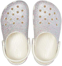 Load image into Gallery viewer, Crocs Kids' Classic Glitter Clog | Sparkly Slip On Shoe for Toddlers, Oyster, 5 US Toddler
