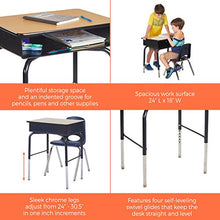 Load image into Gallery viewer, ECR4Kids ELR-24103F-MP 24" x 18" Adjustable Open Front Student Desk with Metal Book Box, Maple and Black
