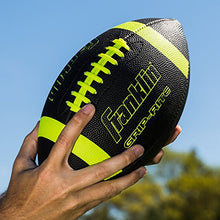 Load image into Gallery viewer, Franklin Sports Junior Size Football - Grip-Rite Youth Footballs - Extra Grip Synthetic Leather Perfect for Kids - Black and Optic
