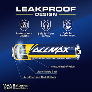 Allmax AAA Maximum Power Alkaline Batteries (100 Count Bulk Pack) – Ultra Long-Lasting Triple A Battery, 10-Year Shelf Life, Leak-Proof, Device Compatible – Powered by EnergyCircle Technology(1.5V)