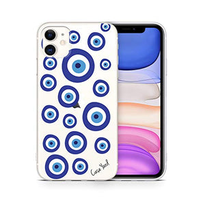 iPhone Xr Cases Clear Case Yard iPhone Xr Case Slim Fit Xr iPhone Case Clear Evil Eyes Design Soft & Flexible TPU Ultra-Thin Shockproof Transparent Girls and Women Cute Cover Xr Phone Case