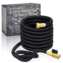 Load image into Gallery viewer, TheFitLife Flexible and Expandable Garden Hose - Strongest Triple Latex Core with 3/4&quot; Solid Brass Fittings Free 8 Function Spray Nozzle, Easy Storage Kink Free Water Hose (50 FT)
