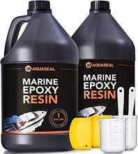 Load image into Gallery viewer, AQUASEAL Table Top Epoxy Resin Epoxy - Bar Top Epoxy Clear Epoxy Resin Countertop Epoxy Marine Epoxy Resin Epoxy Countertop Kit Epoxy Kit 2 Gallon 2 Part Epoxy Resin Clear Adhesive Primer
