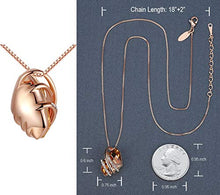 Load image into Gallery viewer, Leafael Wish Stone Pendant Necklace with Amber Brown Birthstone Crystal for November, 18K Rose Gold Plated, 18" + 2" Chain

