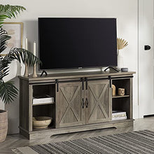 Load image into Gallery viewer, Walker Edison Richmond Modern Farmhouse Sliding Barn Door TV Stand for TVs up to 65 Inches, 58 Inch, Grey Wash
