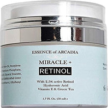 Load image into Gallery viewer, Retinol Moisturizer Cream High Strength for Face and Eye Area Miracle Plus - 2.5% Retinol, Hyaluronic Acid, Vitamin E, Green Tea - Anti aging Formula Reduces Wrinkles, Fine Lines, Spots-Day and Night
