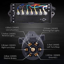 Load image into Gallery viewer, MICTUNING Heavy Duty 7 Way Plug Inline Trailer Cord with 7 Gang Junction Box - 8 Feet, Weatherproof
