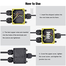 Load image into Gallery viewer, Junction Box Outdoor Waterproof Electrical Box, 3 Way Plug Line Plastic External Junction Box, M25 Coaxial Wire Connector, Electric Power Cord Boxes Suitable for Outdoor Lights, Landscape Lighting (3way)
