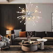 Load image into Gallery viewer, Modern Firework Chandeliers 6-Light Bulbs Sputnik Ceiling Light Fixture,Lucalda Adjustable Rods Globe Fireworks Pendant Lighting Fixture for Living Room, Bedroom,Kitchen,Hallway,Dining Room,Porch
