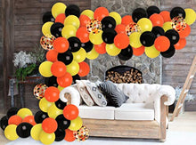 Load image into Gallery viewer, Construction Baby Boy Birthday Decorations Black Yellow and Orange Balloon Garland &amp; Arch Black Yellow Orange Confetti Balloons Fall Balloon Party Supplies
